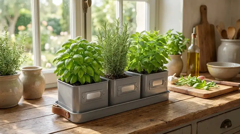 Mon potager d'aromates sur terrasse